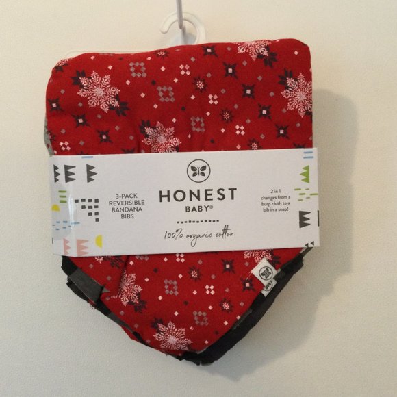 Honest Baby 3 Pack Reversible Bandanna Bibs 100% Organic Cotton NEW NWT - Picture 6 of 7